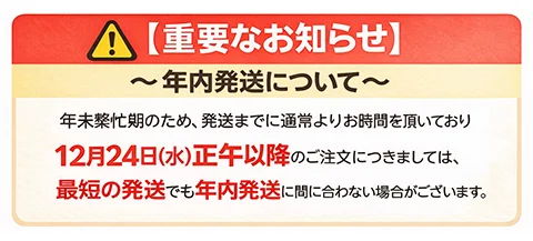 2025年年内発送締切