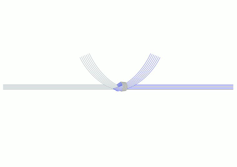 藍銀7本結び切り（のしなし）